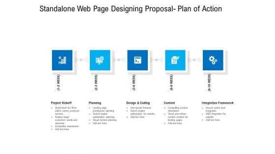 Standalone Web Page Designing Proposal Plan Of Action Template PDF