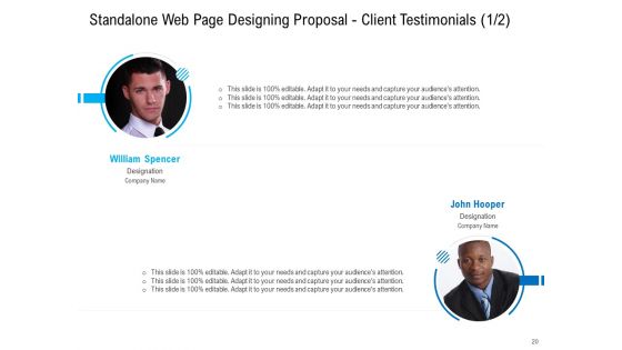 Standalone Web Page Designing Proposal Ppt PowerPoint Presentation Complete Deck With Slides