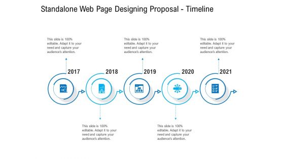 Standalone Web Page Designing Proposal Timeline Slides PDF