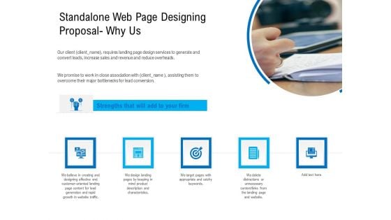 Standalone Web Page Designing Proposal Why Us Background PDF