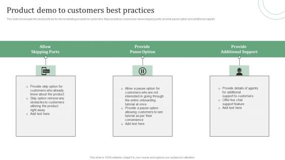 Standard Approaches For Client Onboarding Journey Product Demo To Customers Sample PDF