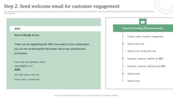 Standard Approaches For Client Onboarding Journey Step 2 Send Welcome Email Inspiration PDF