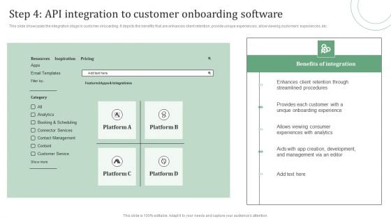 Standard Approaches For Client Onboarding Journey Step 4 API Integration To Graphics PDF