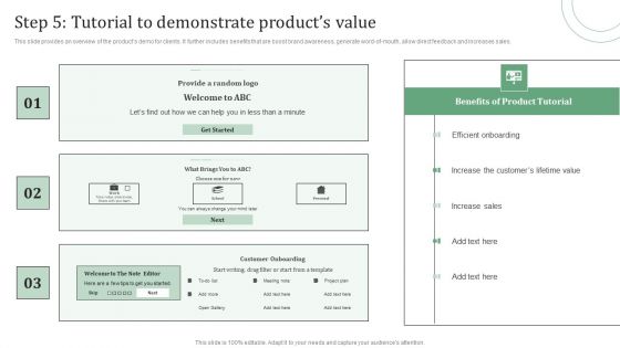 Standard Approaches For Client Onboarding Journey Step 5 Tutorial To Demonstrate Ideas PDF