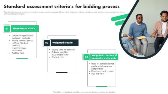 Standard Assessment Criterias For Bidding Process Ppt PowerPoint Presentation File Styles PDF