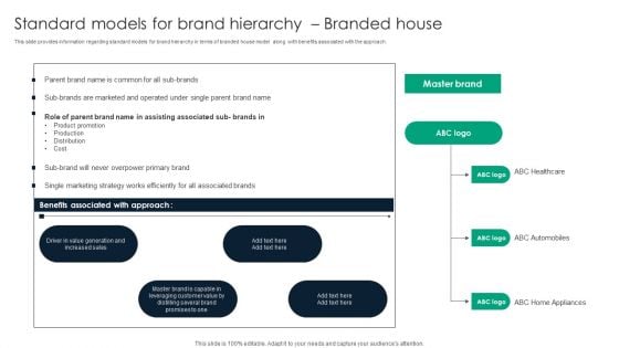 Standard Models For Brand Hierarchy Branded House Background PDF