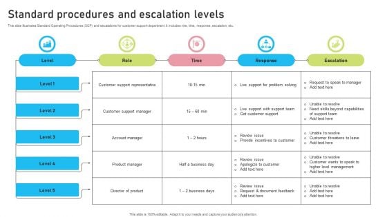 Standard Procedures And Escalation Levels Structure PDF