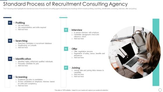 Standard Process Of Recruitment Consulting Agency Inspiration PDF