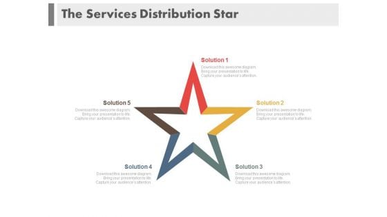 Star Diagram With Five Solutions PowerPoint Slides