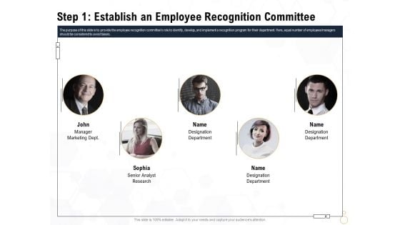 Star Employee Step 1 Establish An Employee Recognition Committee Infographics PDF