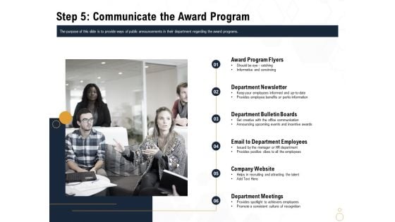 Star Employee Step 5 Communicate The Award Program Designs PDF