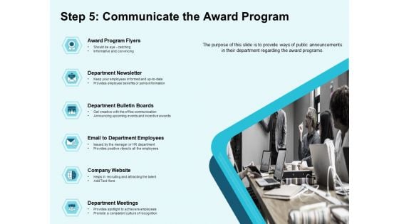 Star Performer Step 5 Communicate The Award Program Ppt Inspiration Pictures PDF