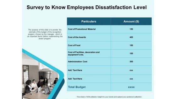 Star Performer Survey To Know Employees Dissatisfaction Level Awards Graphics PDF
