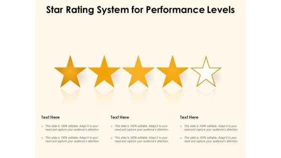 Star Rating System For Performance Levels Ppt PowerPoint Presentation File Tips PDF