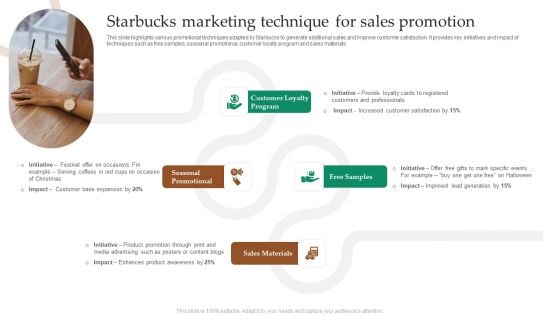 Starbucks Marketing Technique For Sales Promotion Mockup PDF