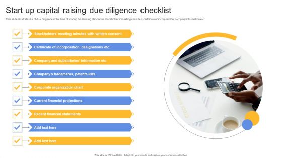 Start Up Capital Raising Due Diligence Checklist Ppt Ideas Vector PDF