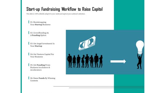 Start Up Fundraising Workflow To Raise Capital Ppt PowerPoint Presentation Show Information PDF