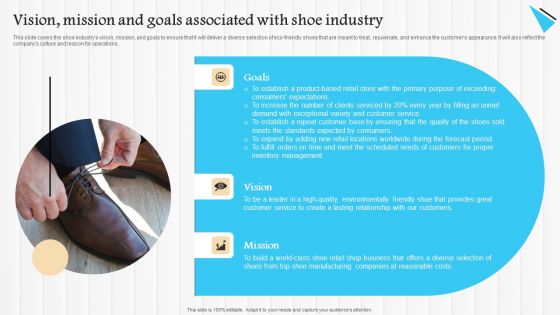 Start Up Summary For Shoe Business Vision Mission And Goals Associated With Shoe Industry Template PDF