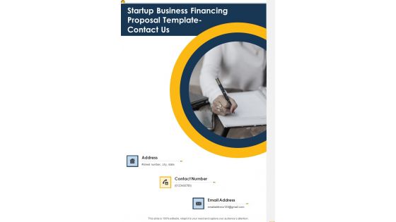 Startup Business Financing Proposal Template Contact Us One Pager Sample Example Document Startup Business Financing Proposal Template Contact Us One Pager Sample Example Document