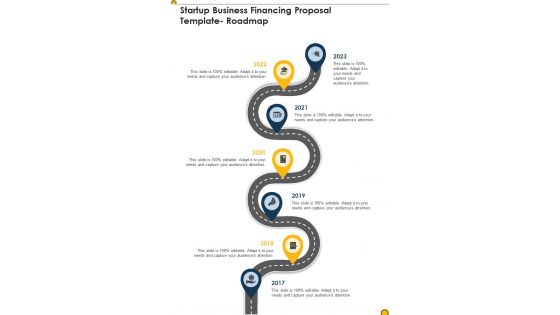 Startup Business Financing Proposal Template Roadmap One Pager Sample Example Document