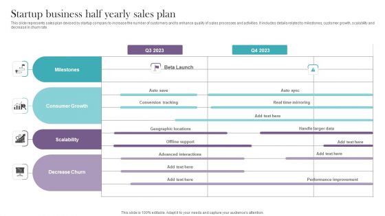 Startup Business Half Yearly Sales Plan Graphics PDF