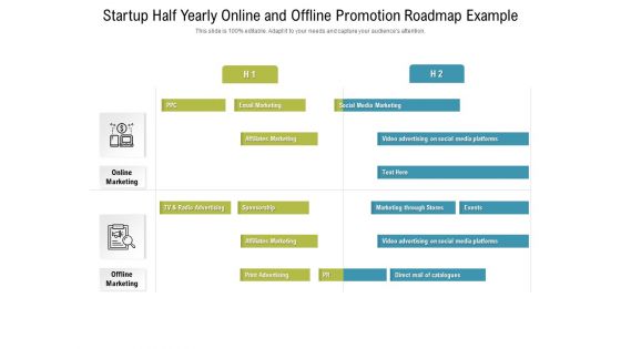 Startup Half Yearly Online And Offline Promotion Roadmap Example Pictures