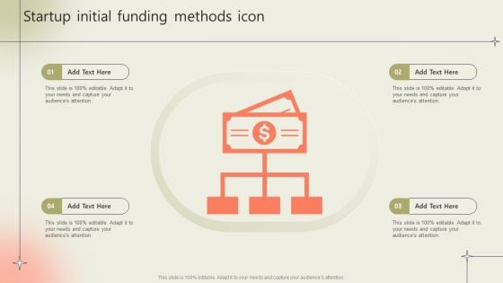 Startup Initial Funding Methods Icon Information PDF