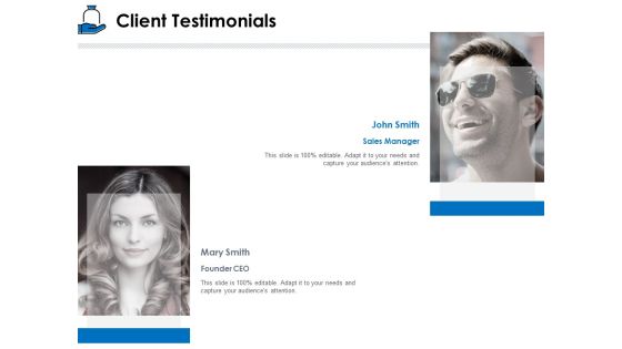 Startup Investment Ideas Client Testimonials Ppt Slides Infographic Template PDF