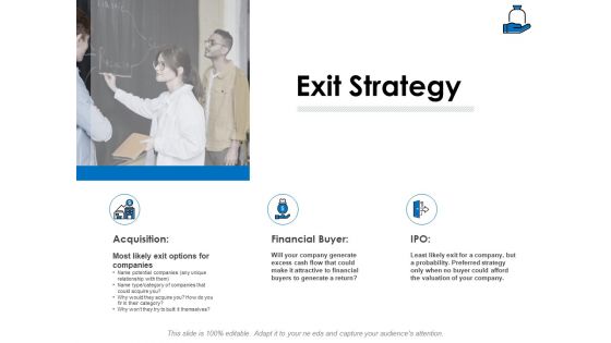 Startup Investment Ideas Exit Strategy Ppt Infographics Guidelines PDF