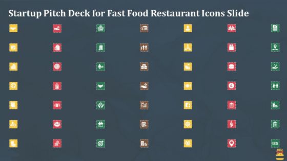 Startup Pitch Deck For Fast Food Restaurant Icons Slide Sample PDF
