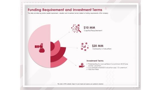 Startup Pitch To Raise Capital From Crowdfunding Funding Requirement And Investment Terms Structure PDF