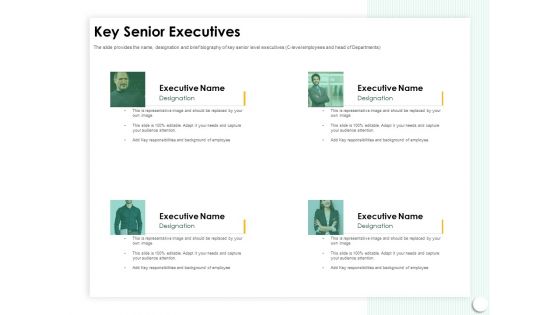 Startup Presentation For Collaborative Capital Funding Key Senior Executives Icons PDF