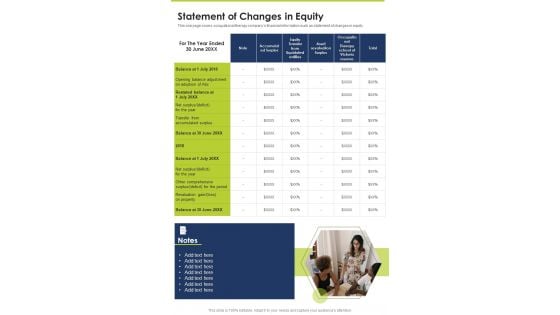 Statement Of Changes In Equity Template 37 One Pager Documents