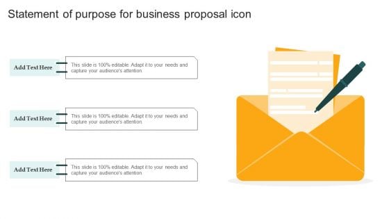 Statement Of Purpose For Business Proposal Icon Introduction PDF