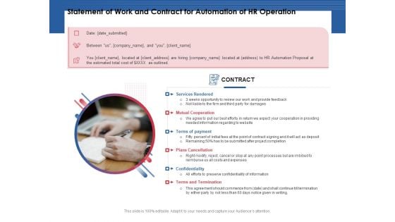 Statement Of Work And Contract For Automation Of HR Operation Ppt PowerPoint Presentation Layouts Structure PDF Statement Of Work And Contract For Automation Of HR Operation Ppt PowerPoint Presentation Layouts Structure PDF