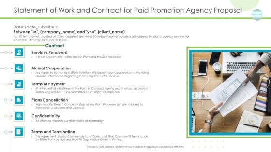 Statement Of Work And Contract For Paid Promotion Agency Proposal Microsoft PDF