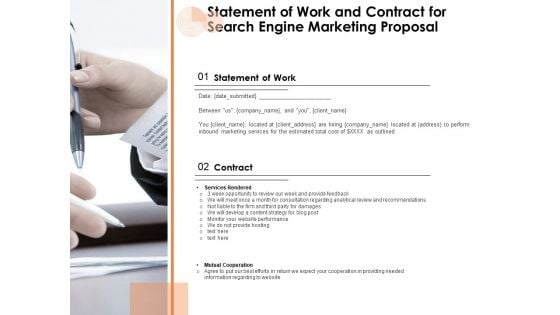 Statement Of Work And Contract For Search Engine Marketing Proposal Ppt PowerPoint Presentation Infographics Good PDF Statement Of Work And Contract For Search Engine Marketing Proposal Ppt PowerPoint Presentation Infographics Good PDF