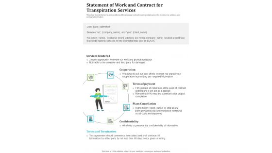 Statement Of Work And Contract For Transpiration Services One Pager Sample Example Document Statement Of Work And Contract For Transpiration Services One Pager Sample Example Document