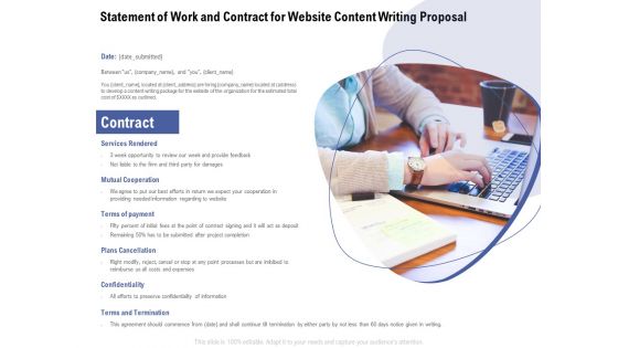 Statement Of Work And Contract For Website Content Writing Proposal Ppt Infographics Tips PDF Statement Of Work And Contract For Website Content Writing Proposal Ppt Infographics Tips PDF