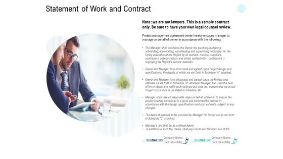 Statement Of Work And Contract Ppt PowerPoint Presentation Gallery Layouts