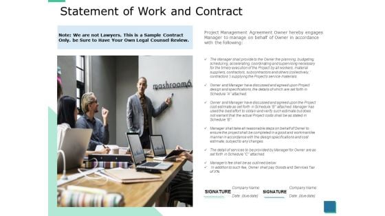 Statement Of Work And Contract Ppt PowerPoint Presentation Infographics Picture