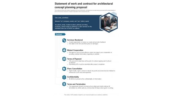 Statement Of Work Architectural Concept Planning Proposal One Pager Sample Example Document