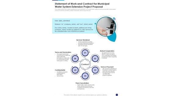 Statement Of Work For Municipal Water System Extension Project One Pager Sample Example Document