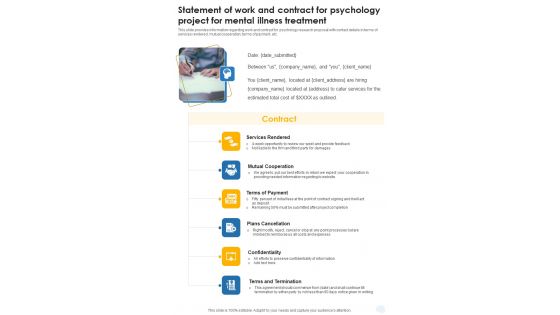 Statement Of Work Psychology Project For Mental Illness Treatment One Pager Sample Example Document Statement Of Work Psychology Project For Mental Illness Treatment One Pager Sample Example Document