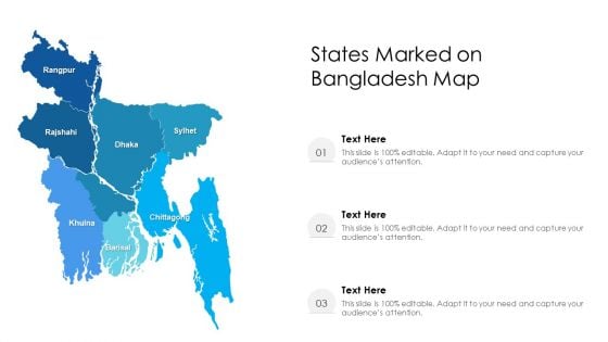 States Marked On Bangladesh Map Ppt PowerPoint Presentation File Slides PDF