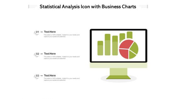 Statistical Analysis Icon With Business Charts Ppt PowerPoint Presentation Gallery File Formats PDF