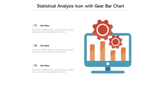 Statistical Analysis Icon With Gear Bar Chart Ppt PowerPoint Presentation Gallery Master Slide PDF