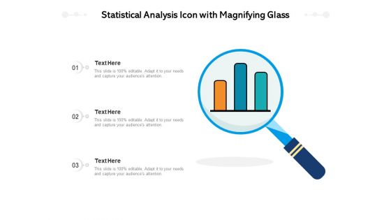 Statistical Analysis Icon With Magnifying Glass Ppt PowerPoint Presentation Gallery Clipart Images PDF