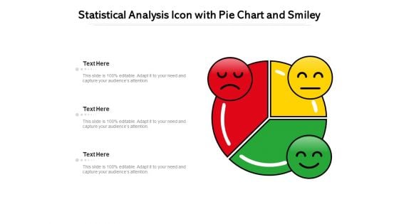 Statistical Analysis Icon With Pie Chart And Smiley Ppt PowerPoint Presentation Gallery Portfolio PDF