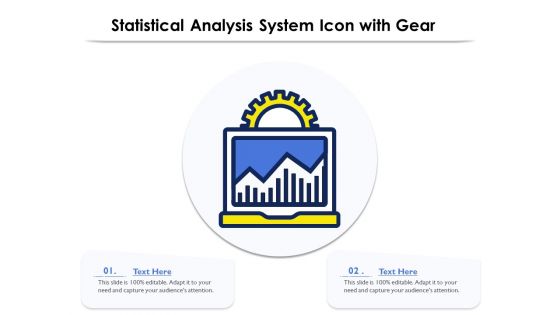 Statistical Analysis System Icon With Gear Ppt PowerPoint Presentation Icon Slides PDF